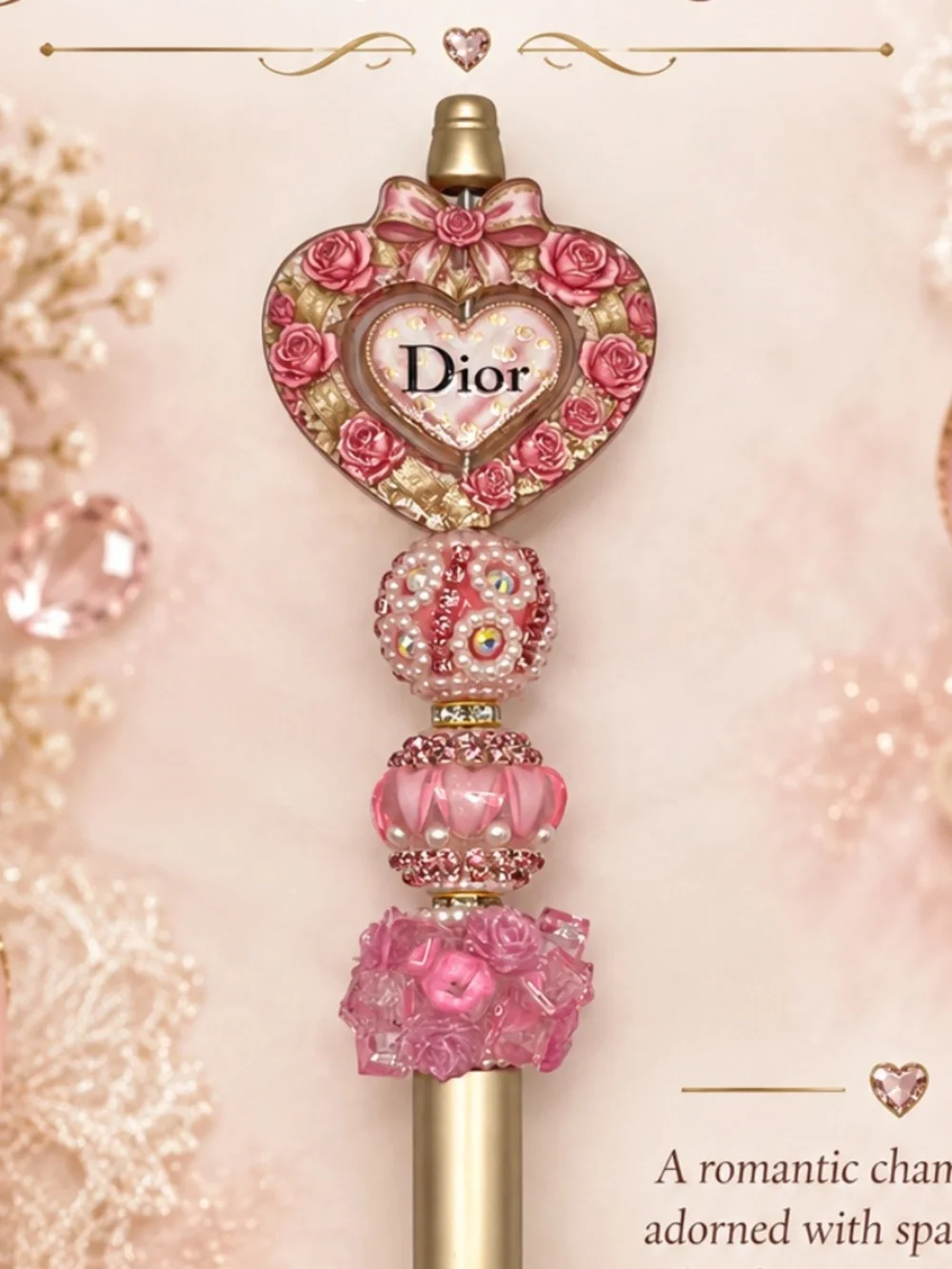 Rosette Heart Charm Pen